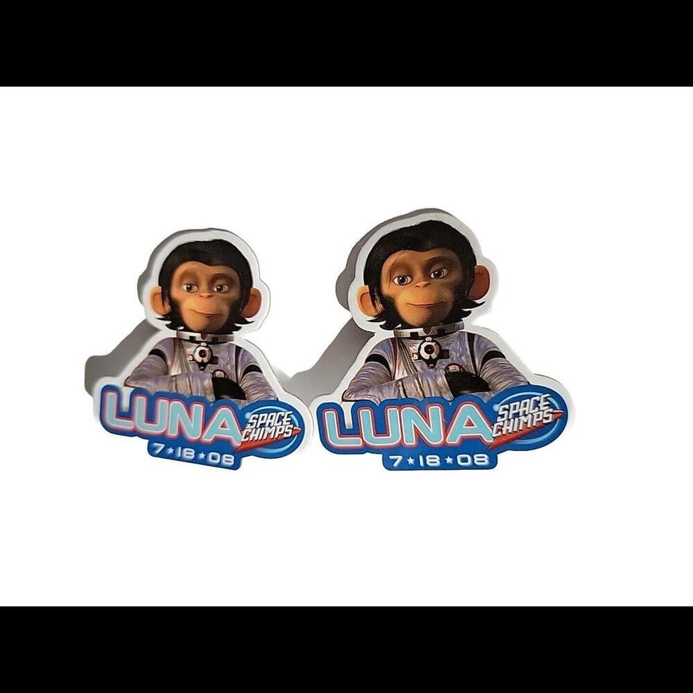 2008 Space Champs Movie pin 3 1/4” Lot Of 2